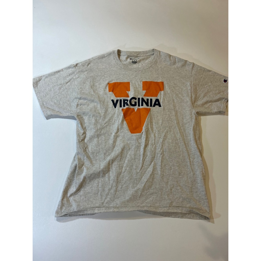 Champion T-Shirt Men's Large Gray Virginia Cavaliers NCAA Short Sleeve